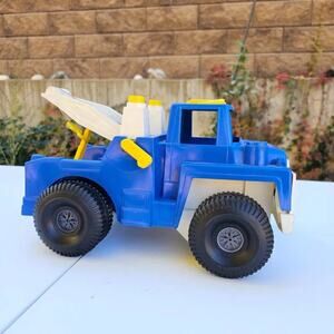 Vintage 70s-80s pull back plastic tow truck unbranded 13inch Mighty Mo